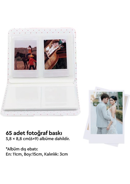 Instax Mini Fotoğraf Albümü ve 65 Adet Pola Kart Fotoğraf Baskı indirimleri