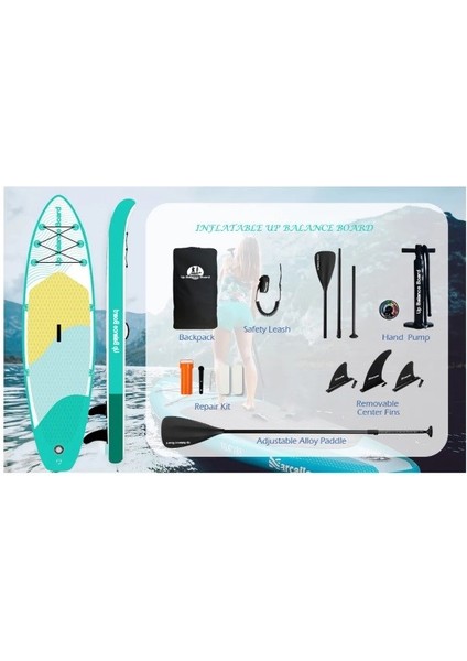 Şişme Sup Sörf Tahtası Sup Board Stand Up Paddle Board 320x81x15 Cm