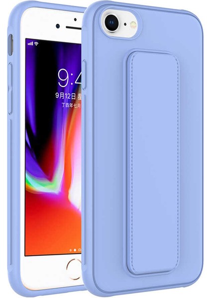 Apple iPhone 7 Kılıf Qstand Kapak-Lila