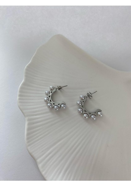 Halka Incili Çelik Silver Küpe fiyatları