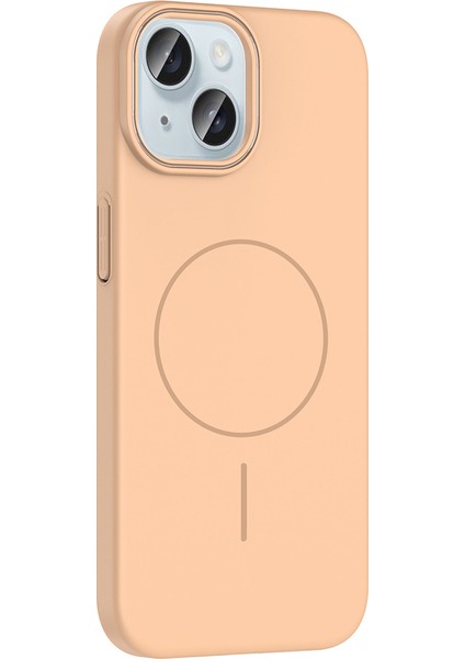 Apple iPhone 15 Kılıf Magsafe Şarj Özellikli Ruby Silikon Kapak - Siyah