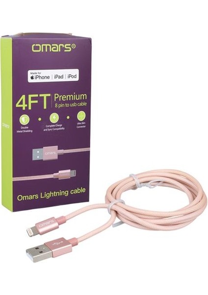 Omars OMLT040RGLPB 5 Volt-2.4 Amper USB Lıghtnıng Kablo fiyatları