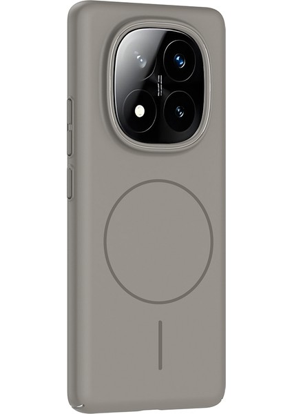 Redmi Note 14 Pro 4g Kılıf Magsafe Şarj Özellikli Ucy Ruby Sert Kapak - Gri