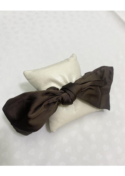 Scrunchie Fiyonklu Saten Lastikli Toka Kahverengi fiyatları