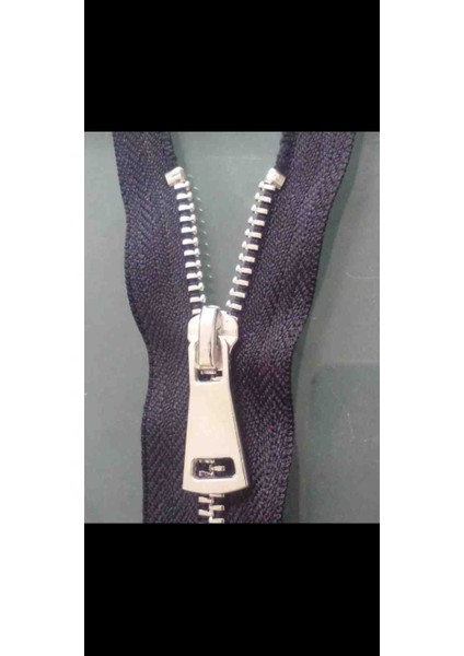 85 cm 10 Adet Parlak Gümüş Diş 5 No Metal Separe Fermuar Siyah Renk