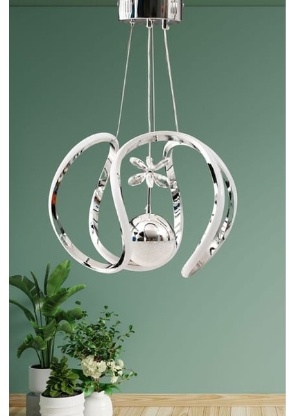 Badem Tek Top - Cam Kelebekli -Led Avize - 3 Renk