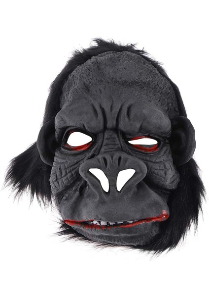 Lateks Goril Maskesi Maymun Maskesi Et Maskesi Orangutan Siyah Saçlı 1 No (Lisinya) - 420858-1453
