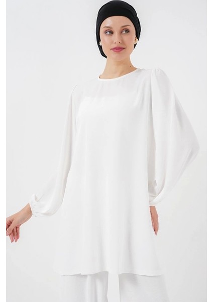 Ayrobin Tunik Pantolon Alt Üst Takım 6712 - Beyaz