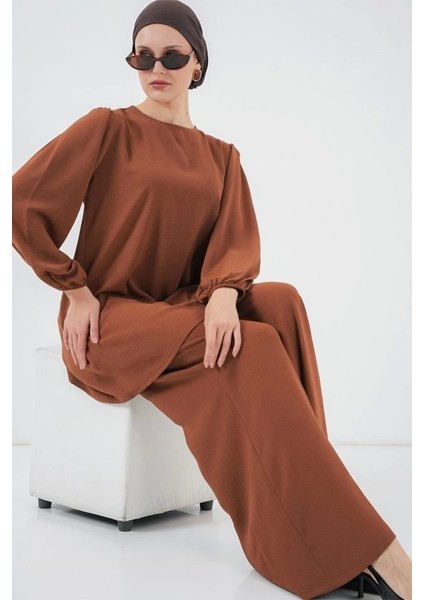 Ayrobin Tunik Pantolon Alt Üst Takım 6712 - Sütlü Kahve