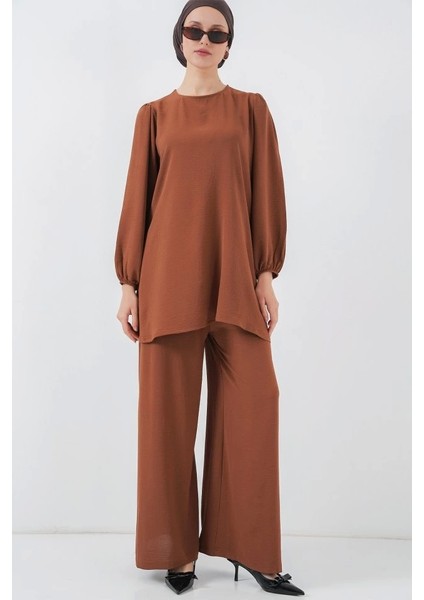 Ayrobin Tunik Pantolon Alt Üst Takım 6712 - Sütlü Kahve