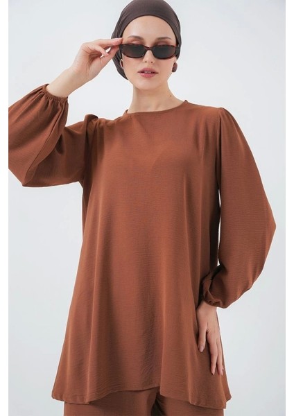 Ayrobin Tunik Pantolon Alt Üst Takım 6712 - Sütlü Kahve