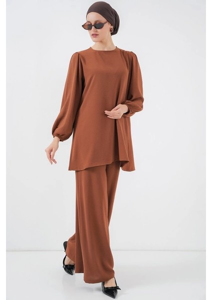 Ayrobin Tunik Pantolon Alt Üst Takım 6712 - Sütlü Kahve