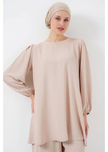 Ayrobin Tunik Pantolon Alt Üst Takım 6712 - Krem