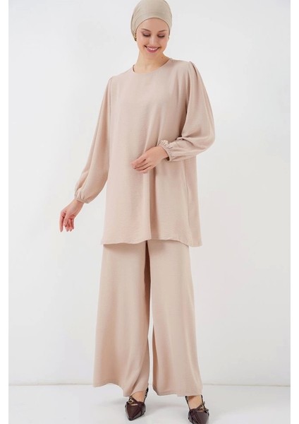 Ayrobin Tunik Pantolon Alt Üst Takım 6712 - Krem