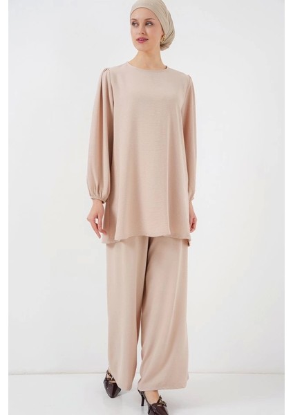 Ayrobin Tunik Pantolon Alt Üst Takım 6712 - Krem