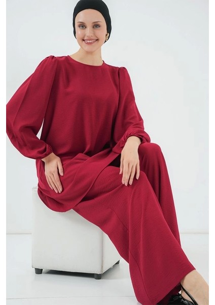 Ayrobin Tunik Pantolon Alt Üst Takım 6712 - Bordo