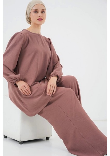 Ayrobin Tunik Pantolon Alt Üst Takım 6712 - Gül Kurusu