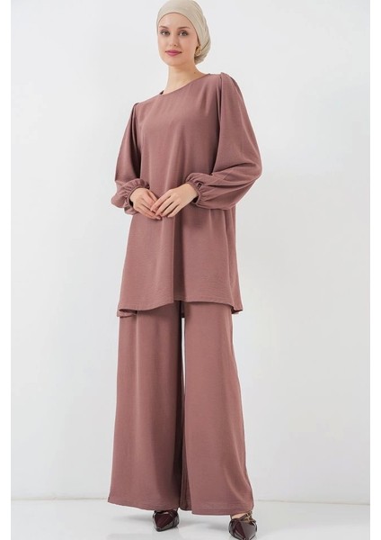 Ayrobin Tunik Pantolon Alt Üst Takım 6712 - Gül Kurusu