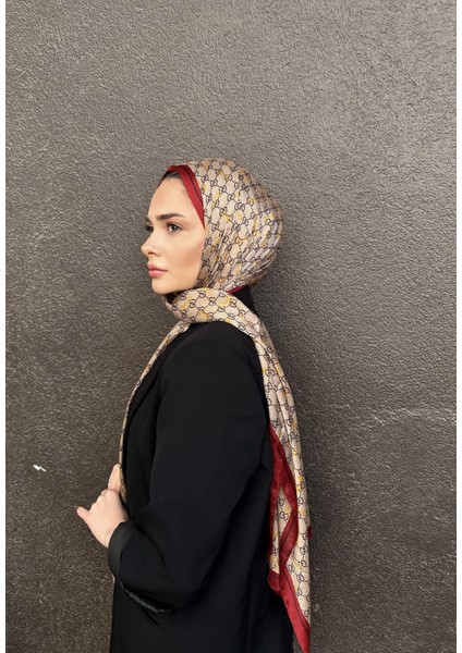 Vual Ipek Şal G Desen Kırmızı