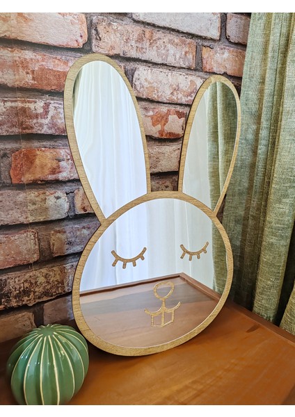 Tavşan Figürlü Çocuk Odası Dekoratif Pleksi Ayna 40 x 26 cm Büyük Boy fiyatları
