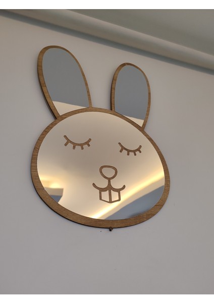 Tavşan Figürlü Çocuk Odası Dekoratif Pleksi Ayna 40 x 26 cm Büyük Boy fırsatları
