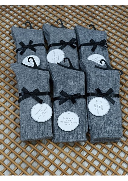 Yün Kaşmir Kadın Soket 6 Çift Çorap