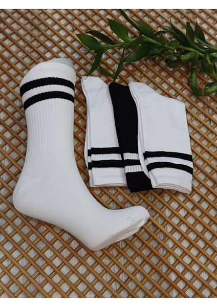 Bambu Çemberli Tenis Soket 3 Çift Çorap