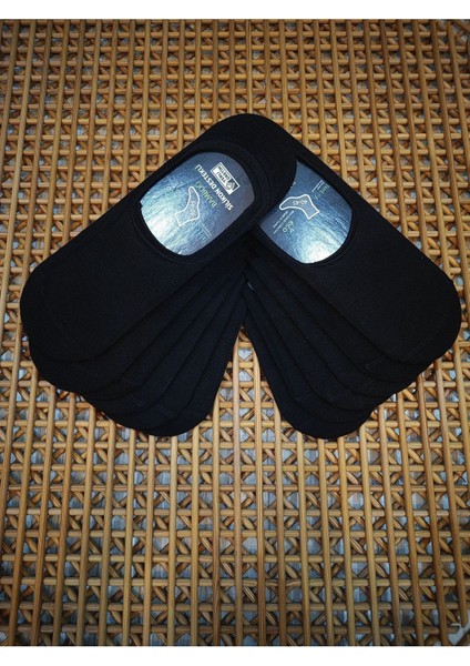 Bambu Babet Erkek 12 Çift Dikişsiz Çorap Kaydırmaz Topuk Silikonlu