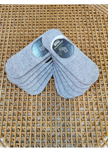 Bambu Babet Erkek 12 Çift Dikişsiz Çorap Kaydırmaz Topuk Silikonlu