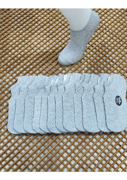 Penye Tığlı Patik Kadın 12 Çift Çorap