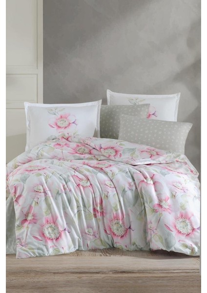 Saten Çift Kişilik Nevresim Takımı Pataya V1 Pembe - 329429-1453