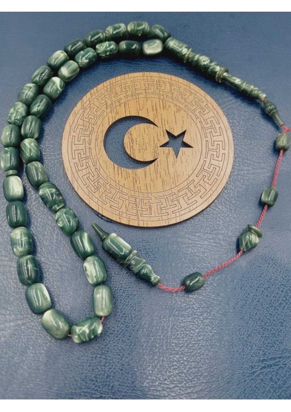 Katalin Yeşil Simli Halkalı Imame Özel Işçilik Sistemli Tesbih