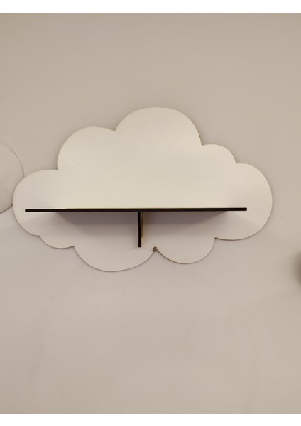 3'lü Beyaz Dekoratif Bulut Çocuk Odası Duvar Rafı ( 3 mm Beyaz Mdf ) modelleri