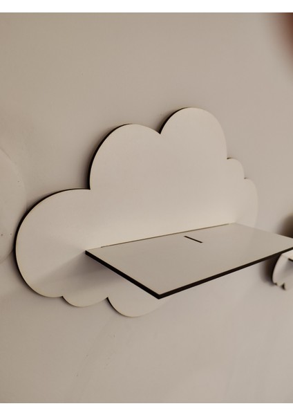 3'lü Beyaz Dekoratif Bulut Çocuk Odası Duvar Rafı ( 3 mm Beyaz Mdf ) fırsatları