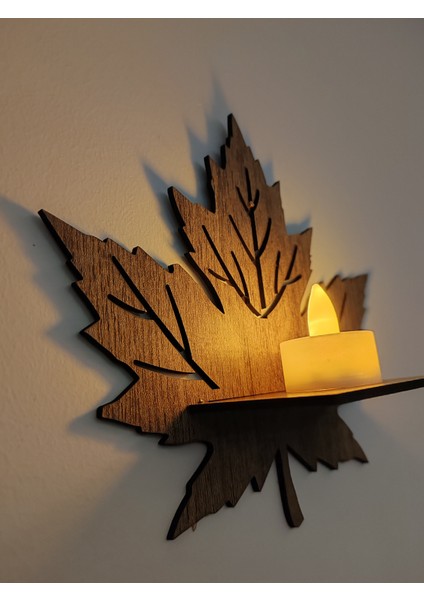 Yaprak Dekoratif Raflı Set 3'lü (3mm Mdf)