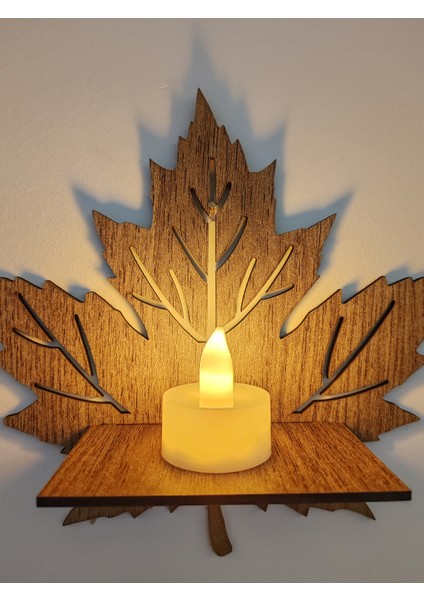 Yaprak Dekoratif Raflı Set 3'lü (3mm Mdf)