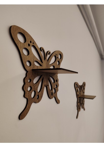 Kelebek Dekoratif Raflı Set 3'lü (3mm Mdf)