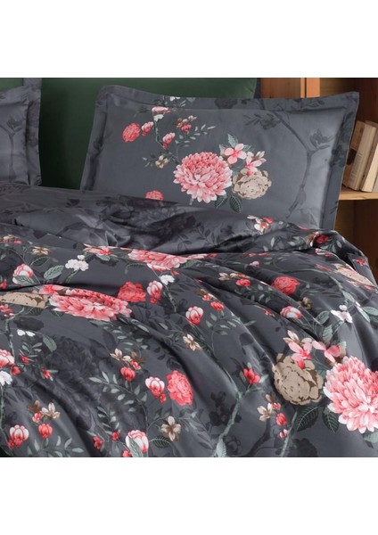 Saten Çift Kişilik Nevresim Takımı Alfon V1 Kahve - 346686-1453