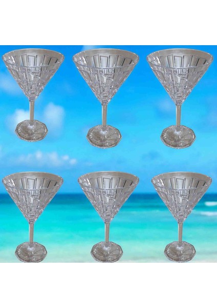 6 Adet 280 ml Kırılmaz Polikarbon Martini Bardağı ( Dikkat: Ürün Cam Değildir!!! ) Tekne,yat,bar,cafe,restoran,lokanta,piknik, Söz,nişan,kına,düğün,toplantı,havuz Başı ,oteller Için Üretilmiştir.