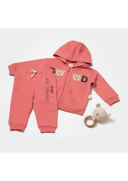 Babycosy Bebek Kapüşonlu Sweatshirt ve Pantolon Seti, %100 Organik Pamuk, Bebek ve Yenidoğan Serisi - CCSY8006