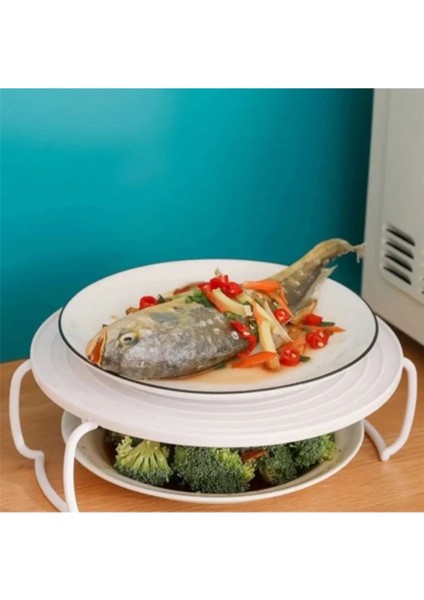 Pratik Katlanabilir Buzdolabı ve Mikrodalga Rafı Ayaklı Isıya Dayanıklı Düzenleyici Raf Beyaz fiyatları