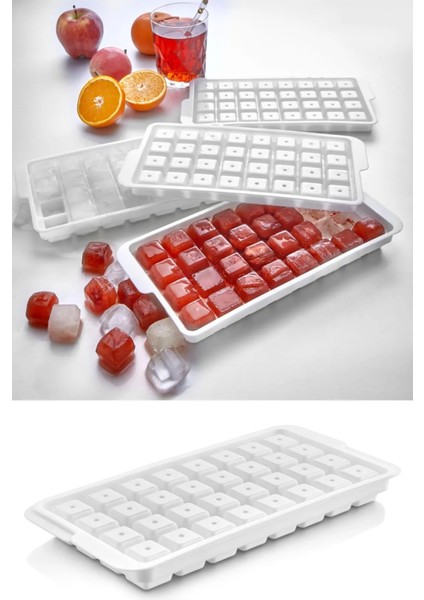 32 Hazneli Kare Buz Kalıbı Kapaklı Kare Şekilli Buz Kalıbı Kahve Kokteyl Sunum Buz Kalıbı