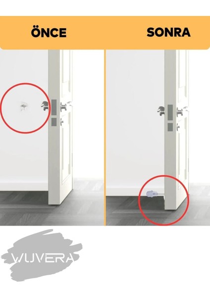 Kapı Kolu Stoperi Beyaz 8 cm Metal Kapı Tamponu Durdurucu Tutucu Tutacağı Kapı Stopu Silikonlu