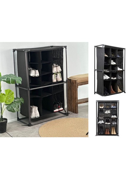 LISINYA174 Ayakkabı Rafı - 15 Bölmeli Kumaş Ayakkabı Dolabı - 458264-1453