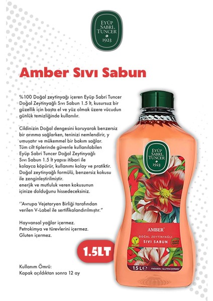 1.5l Okyanus ve Amber Sıvı Sabun Eyüp Sabri Tuncer ve Rosıe