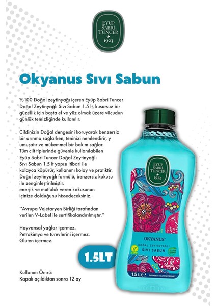 1.5l Okyanus ve Amber Sıvı Sabun Eyüp Sabri Tuncer ve Rosıe