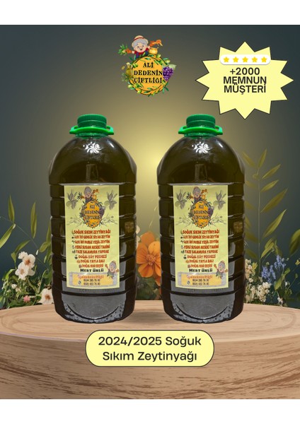 10 Litre Soğuk Sıkım Naturel Sızma Zeytinyağı – %100 Doğal, Yerli Üretim (Ayvalık, İlk Hasat, Pet Ambalaj)"