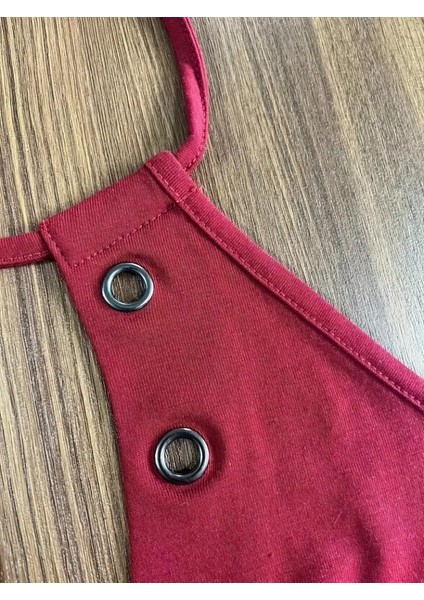 Kadın Askılı Kuş Gözü ve Dekolte Detay Boyundan Bağlamalı Viskon Bluz fırsatları