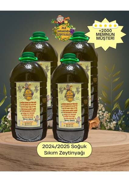 20 Litre Soğuk Sıkım Naturel Sızma Zeytinyağı – %100 Doğal, Yerli Üretim (Ayvalık, İlk Hasat, Pet Ambalaj)"