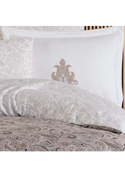Çift Kişilik Saten Nevresim Mirabel Kahve - 510464-1453